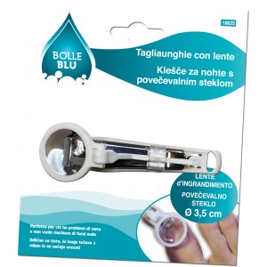 Tagliaunghie con lente d'ingrandimento per un taglio preciso, ideale per ipovedenti. Ausili per il bagno.