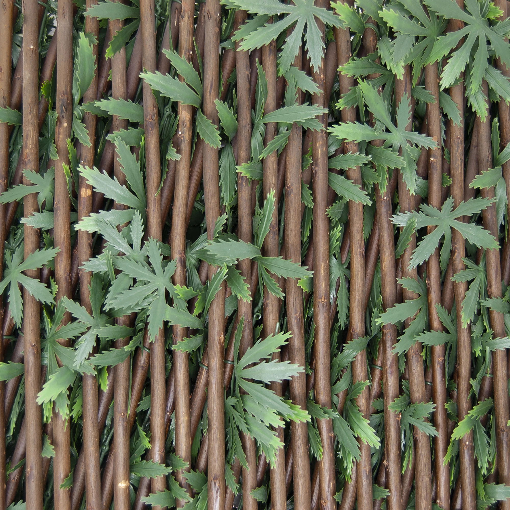 Siepe artificiale con foglie 3D in salice Acer Palmatum 1x2 m, verde
