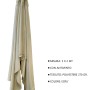 Ombrellone beige piegato t.b.t. della categoria protezione solare.