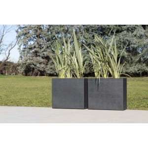 Vaso Swingmood in plastica con ruote 70 cm grigio notte