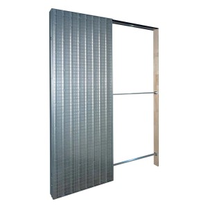 Accessorio per porta scorrevole in metallo argentato per porte.