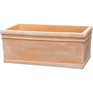 Fioriera rettangolare t.b.t. in terracotta per il giardino.