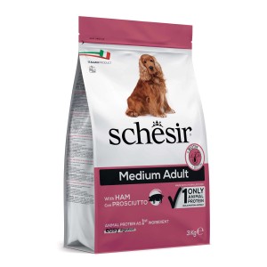 Schesir Cibo per cani secco Medium Adult con prosciutto, 3kg.