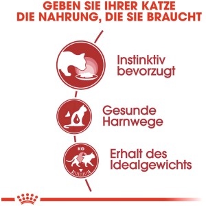 Royal Canin cibo per gatti: illustrazione di accettazione, tratto urinario e peso ideale.