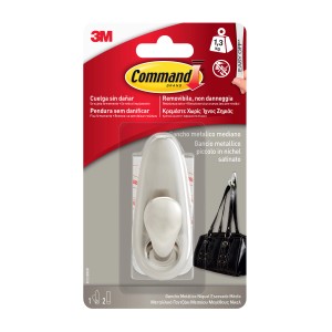 Gancio adesivo Command, medio, ideale per cucina e bagno, portata fino a 1,3 kg.