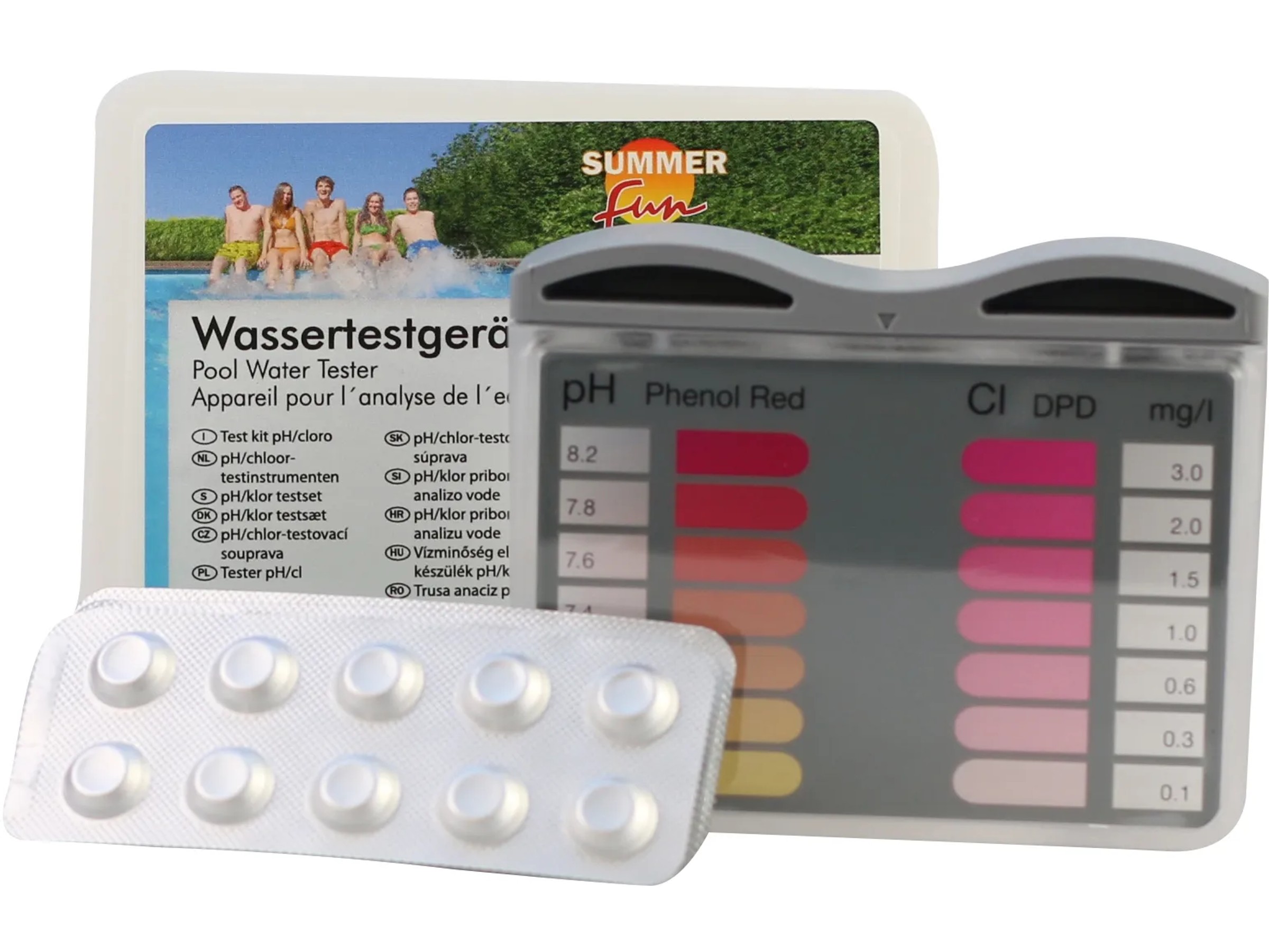 Kit Test Per Piscina 4 In 1: Misura Cloro E PH Con 20 Compresse DPD1 E Phenol Red, Tester Acqua Con Scala Cromatica, Veloce E Preciso - 3