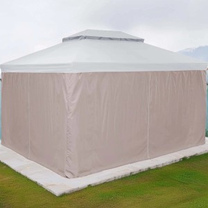 Pannello laterale beige per gazebo in alluminio Connell, protezione da vento e privacy.