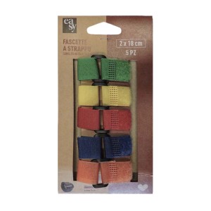 Fascette a strappo L18xH2xØ5 cm 5 pz colori assortiti