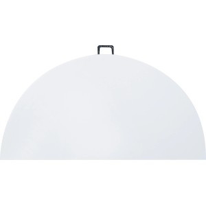 Piano tavolo bianco semicircolare per set birreria, con maniglia.