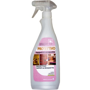 Flacone spray di t.b.t. protettivo per tappeti e moquette per la pulizia e la cura.