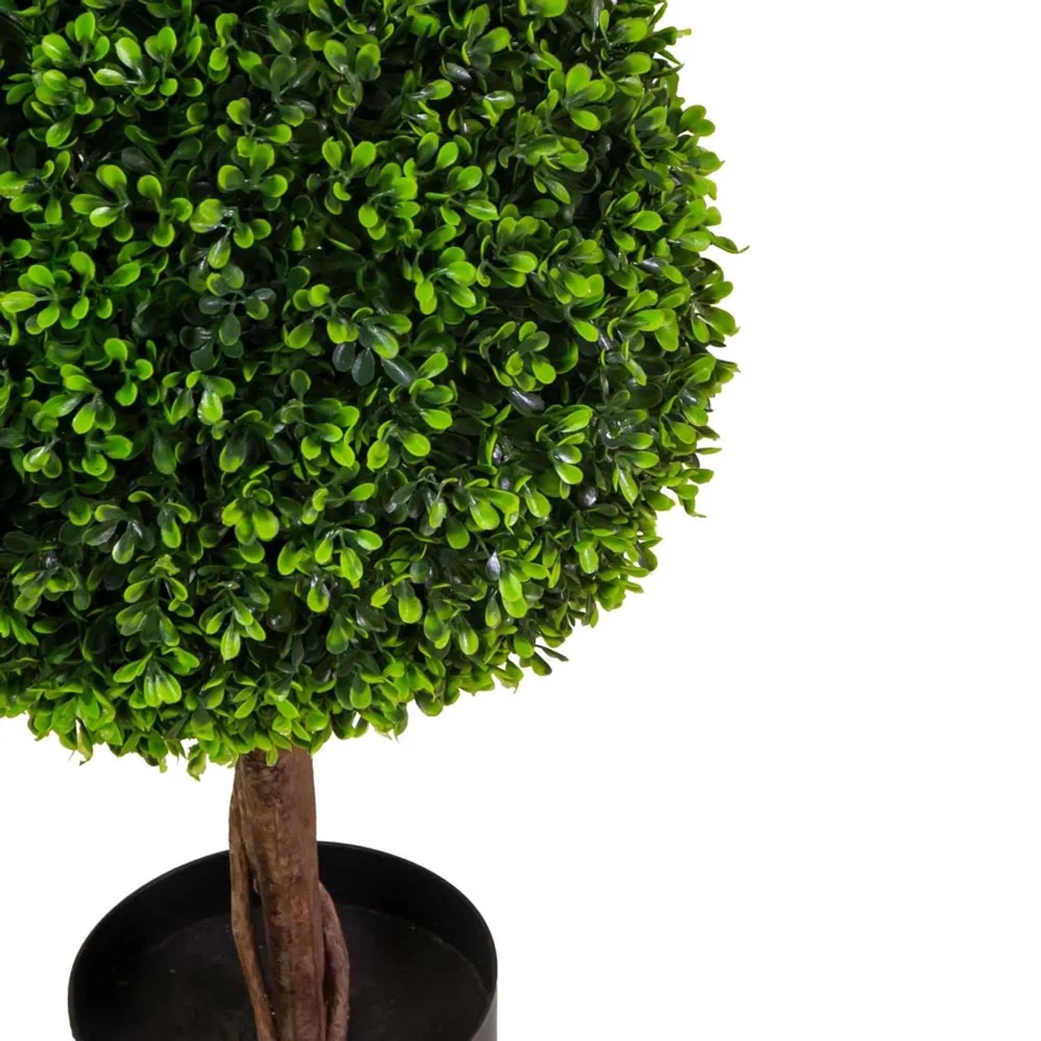 Bosso artificiale a palla in vaso, pianta finta verde per interni.
