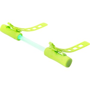 Luce per bici t.b.t. verde con supporto flessibile per biciclette.