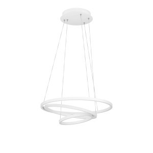 Lampada a sospensione a LED bianca Eglo Lobinero-Z, dimmerabile e smart control, Ø 61 cm.