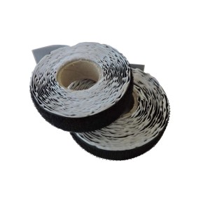 Nastro a strappo adesivo H20 mm nero 15m gancio + 15m asola