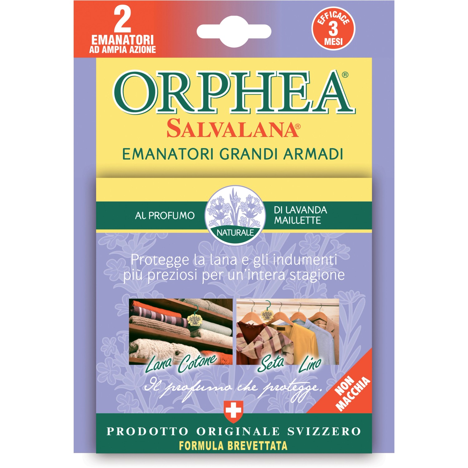 Profumatore per grandi armadi essenza lavanda 2 pz