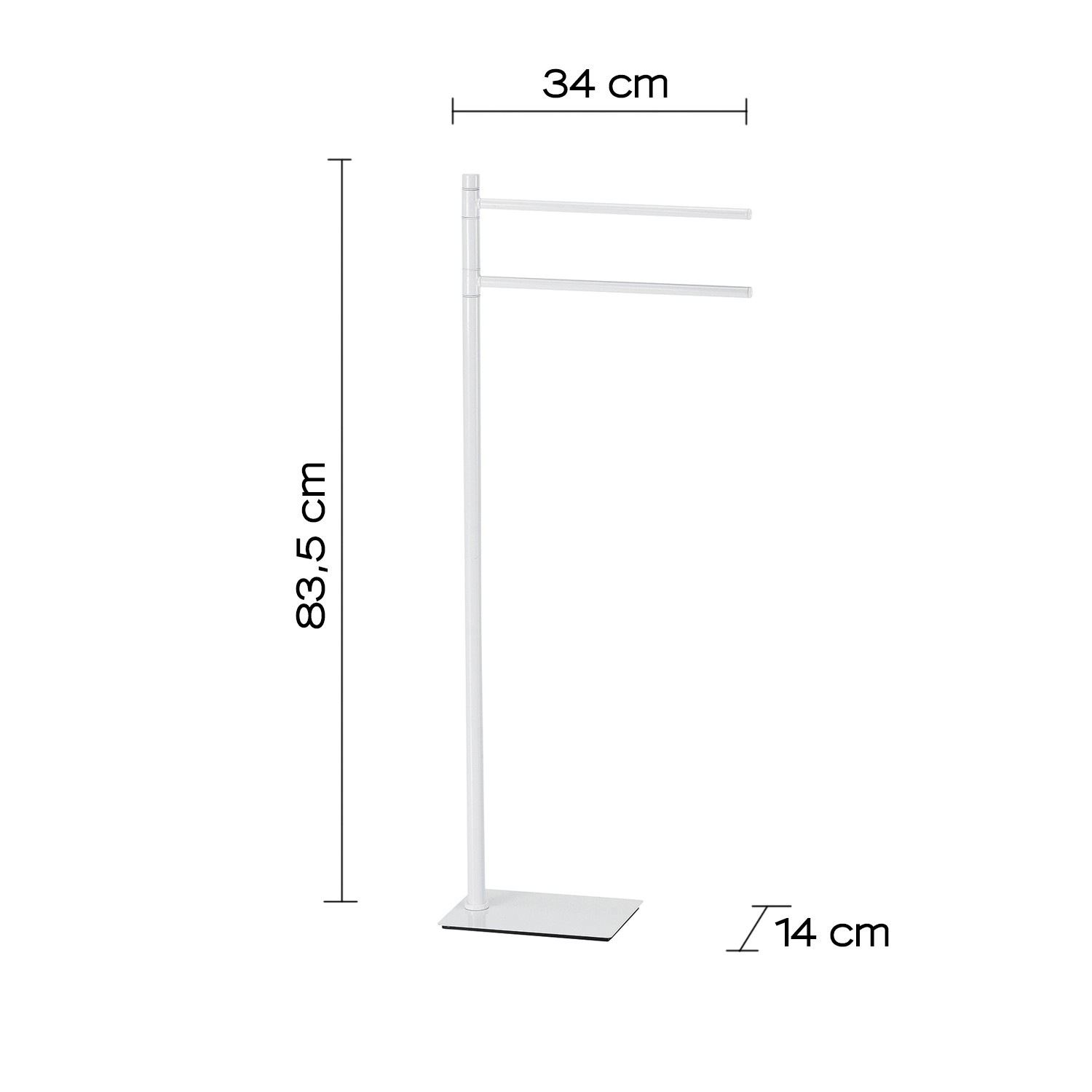 Porta asciugamani da terra Trilly h84 x l14 x p34 cm bambu`/nero