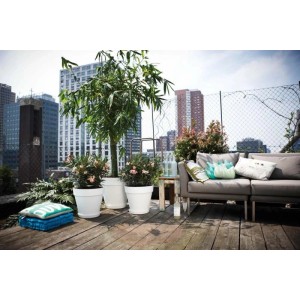Vaso per piante con rotelle Loft Urban Ø 50 cm bianco