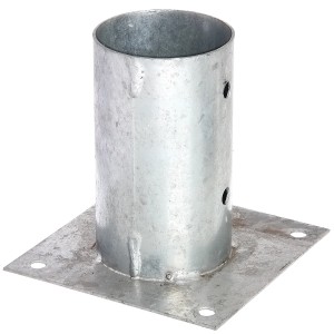 Supporto metallico per pali per la costruzione di recinzioni o progetti simili.