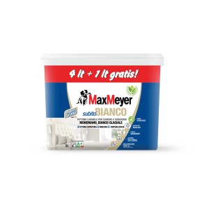 Secchio di pittura per interni bianca MaxMeyer, ideale per camere e soggiorni.