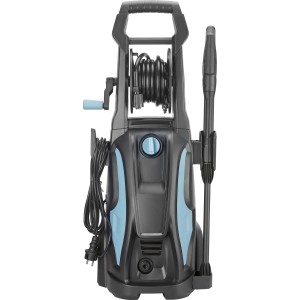 Idropulitrice HD-170/498 con avvolgitubo e supporti per accessori.