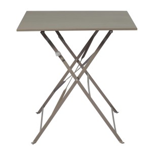 Tavolo da giardino quadrato pieghevole color tortora. Ideale per balconi e terrazze.