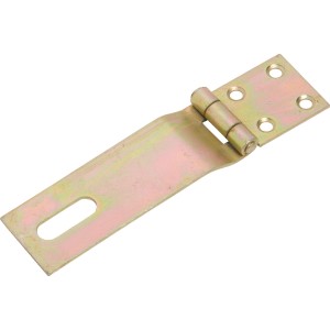 Catenaccio di sicurezza zincato giallo, 155x50mm, per proteggere coperchi e passaggi.