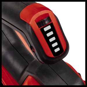 Dettaglio: Soffiatore a batteria Einhell GE-UB 18/250 Li E-Solo con indicatore batteria.