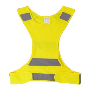 Gilet di sicurezza giallo t.b.t. con riflettori per abbigliamento da lavoro.