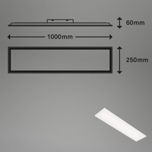 Illustrazione di un pannello LED t.b.t. con dimensioni (1000x250x60mm).