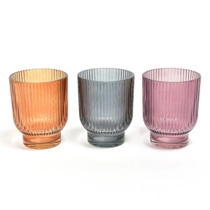 Portacandela in vetro Ø 10 cm colori assortiti