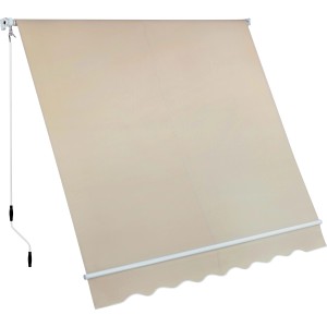 Tenda da sole t.b.t. beige con manovella per terrazza e balcone.