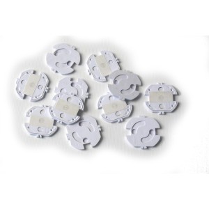 10 protezioni per prese adesive bianche per la sicurezza dei bambini.