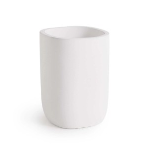Portaspazzolini bagno Ylenia in resina bianco matt