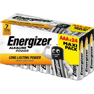 Energizer Alkaline Power AAA batterie, confezione da 24 in scatola di carta.