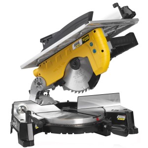 Troncatrice t.b.t. giallo-argento per tagli precisi del legno.