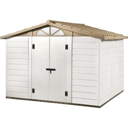 Casetta da giardino in PVC Garofalo Tuscany 280 sp. 20 mm bianco crema 8,06 m²