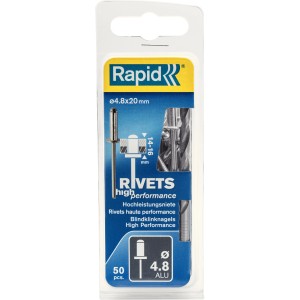 Rapid Rivetti ciechi 4.8x20mm, 50 pezzi, Alu-Graffe a dorso sottile