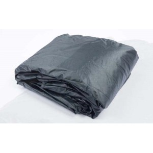 Copertura per piscina grigia piegata. Accessori per piscina.