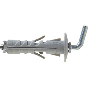 Tassello grigio t.b.t. con gancio per fissaggi interni.