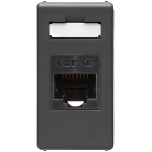 Presa di rete CAT.5E nera t.b.t. per tecnologia dati nella categoria placche e comandi.
