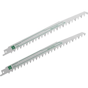 Due lame per seghetto alternativo LUX Comfort per legno verde, dentatura grossa.