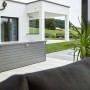 Biohort FreizeitBox 180 grigio quarzo metallizzato in giardino. Robusta cassa universale per esterni.