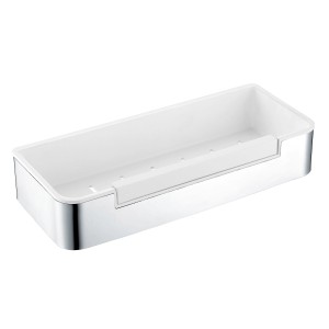 t.b.t. Mensola da parete per accessori bagno, cromo e bianco.