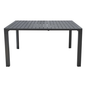 Tavolo da giardino quadrato color antracite t.b.t. con piano a listelli.
