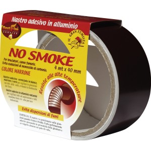 Nastro adesivo in alluminio marrone t.b.t. "No Smoke" per canne fumarie, 4 m x 40 mm.