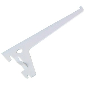 Mensola a gancio singolo bianca, 15 cm, per scaffali e costruzione di mobili.