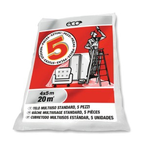 t.b.t. teli protettivi, 5 pezzi, 4x5m, per protezione durante lavori di ristrutturazione.