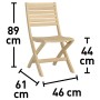Sedia pieghevole Canston in legno naturale, sedia da giardino con design a listelli e funzione pieghevole.