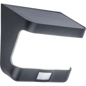 Lutec LED Solare Applique Try, nero opaco con sensore di movimento.