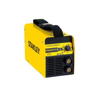 Saldatrice a inverter Stanley MMA gialla 25-130 Amp con maniglia.